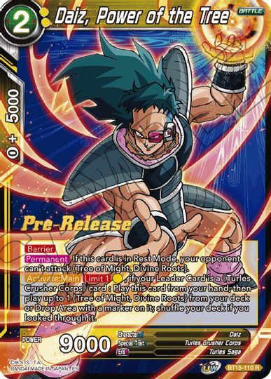 Daiz, Power of the Tree (BT15-110) [Saiyan Showdown Prerelease Promos]