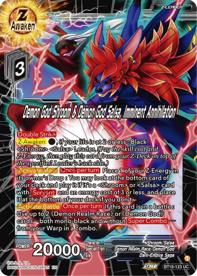 Demon God Shroom & Demon God Salsa, Imminent Annihilation (BT18-123) [Dawn of the Z-Legends]