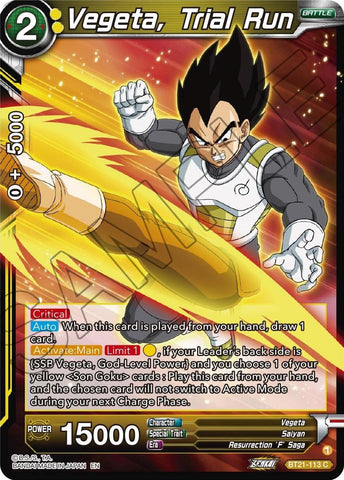 Vegeta, Trial Run (BT21-113) [Wild Resurgence]