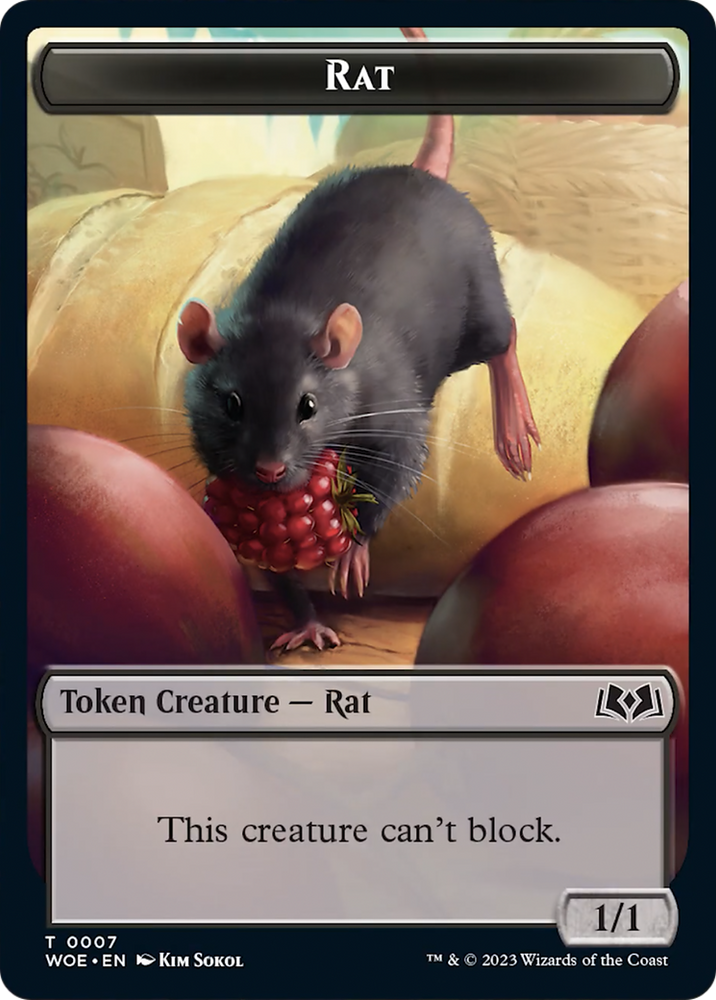 Rat // Food (0012) Double-Sided Token [Wilds of Eldraine Tokens]