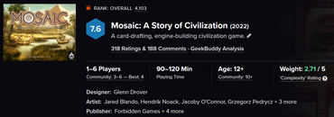 Mosaic Colossus Kickstarter Edition