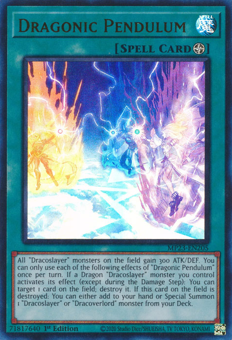 dracoslayer deck yugioh Dragonic Pendulum [MP23-EN205] Ultra Rare All cards will be carefully packed for safe transit Magician Dracoslayer Deck 2025 -