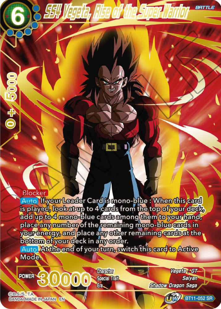 SS4 Vegeta, Rise of the Super Warrior (BT11-052) [Theme Selection: History of Vegeta]