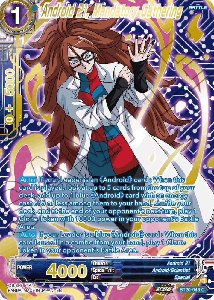 Android 21, Mandatory Gathering (Gold-Stamped) (BT20-048) [Power Absorbed]