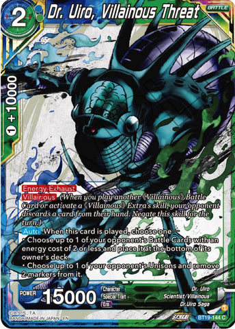 Dr. Uiro, Villainous Threat (BT19-144) [Fighter's Ambition]