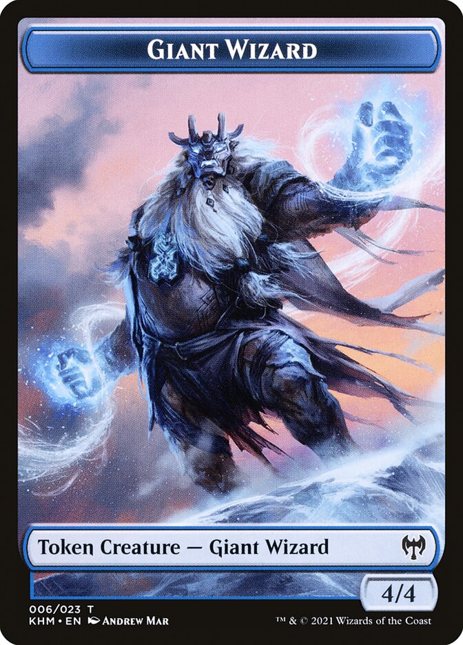 Human Warrior // Giant Wizard Double-Sided Token [Kaldheim Tokens]