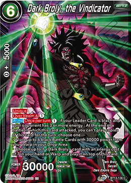 Dark Broly, the Vindicator (Common) (BT13-136) [Supreme Rivalry]