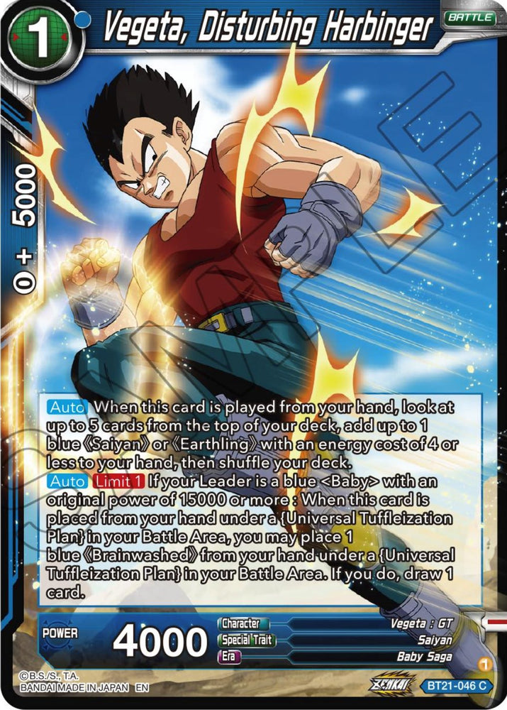 Vegeta, Disturbing Harbinger (BT21-046) [Wild Resurgence]