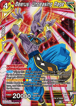 Beerus, Unceasing Rage (BT14-147) [Cross Spirits]