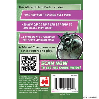 Marvel Champions: Hulk Hero Pack (Used, No Clamshell)