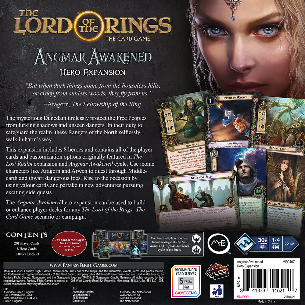 Lord of the Rings Card Game Angmar Awakened Hero Expansion